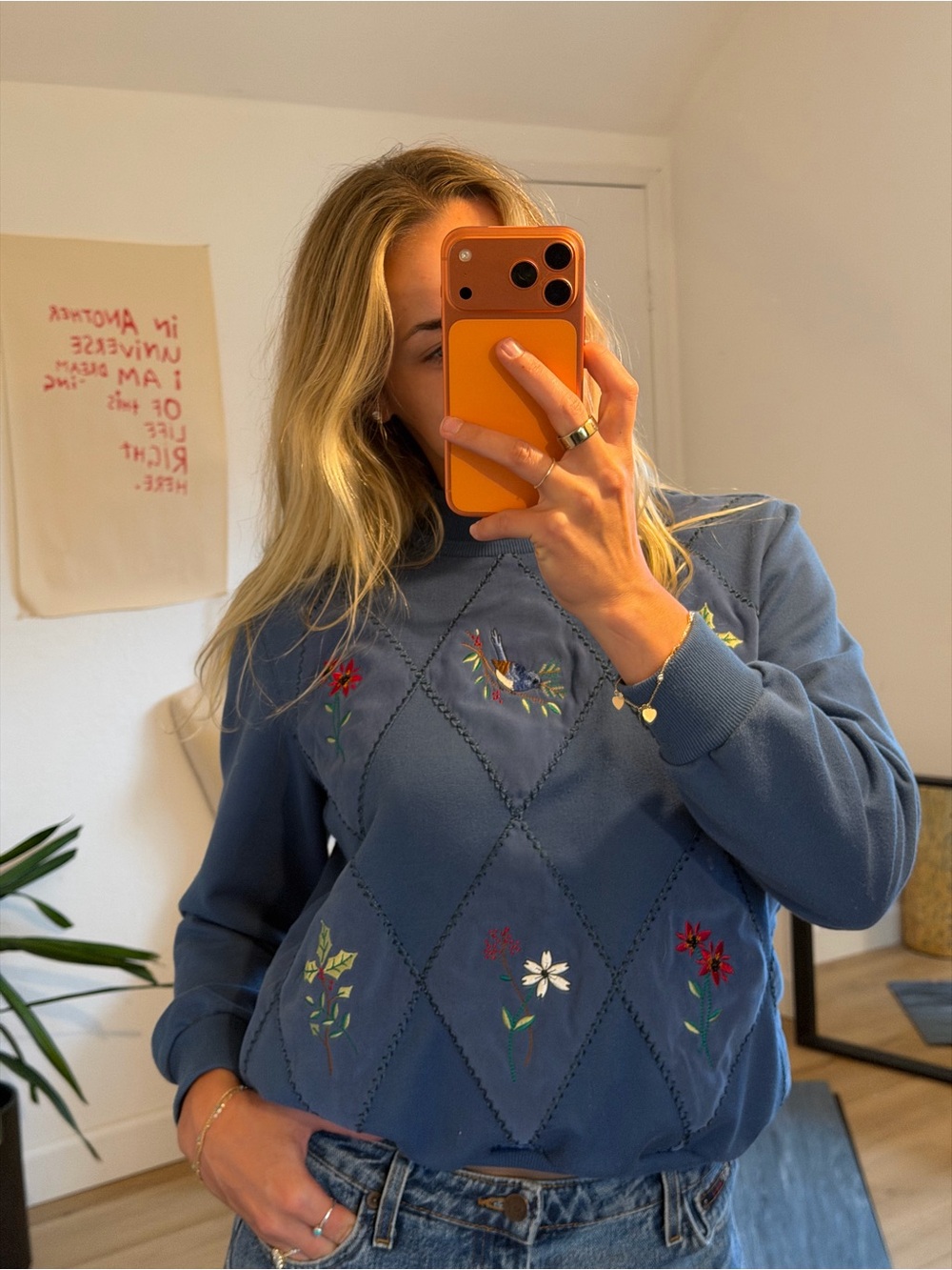 Vintage Alfred Dunner Embroidered Floral Sweatshirt | Size Small